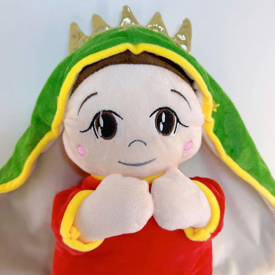 New Can Soothing Breathing Doll Red Robe Jesus/Maria Plush Toys Music Light Soothe Sleep Companion Hug pillow Doll Christma Gift