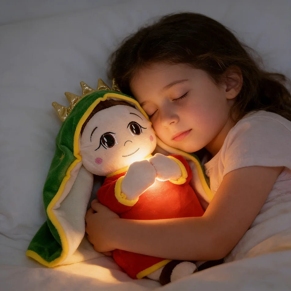 Maria and Jesus Baby Sleeping Companion Sound Soothing Musical Plush Toys With Air Bag And Light Doll Breathing Kawaii Toy Gifts