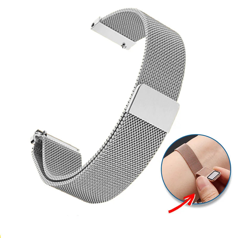 Milan Magnetic Mesh Belt Watchband For Citizen D-W Longines Omega Samsung Huawei Watch Strap Men and Women Bracelet 18 20mm 16mm
