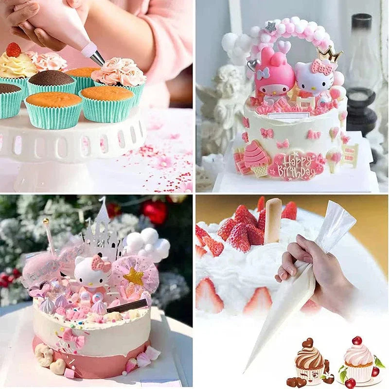 New Disposable Cream Pastry Bags Cake Piping Bag Decorating Tool Cupcake Piping Kitchen Baking Accessories 200 /100/50/20Pcs