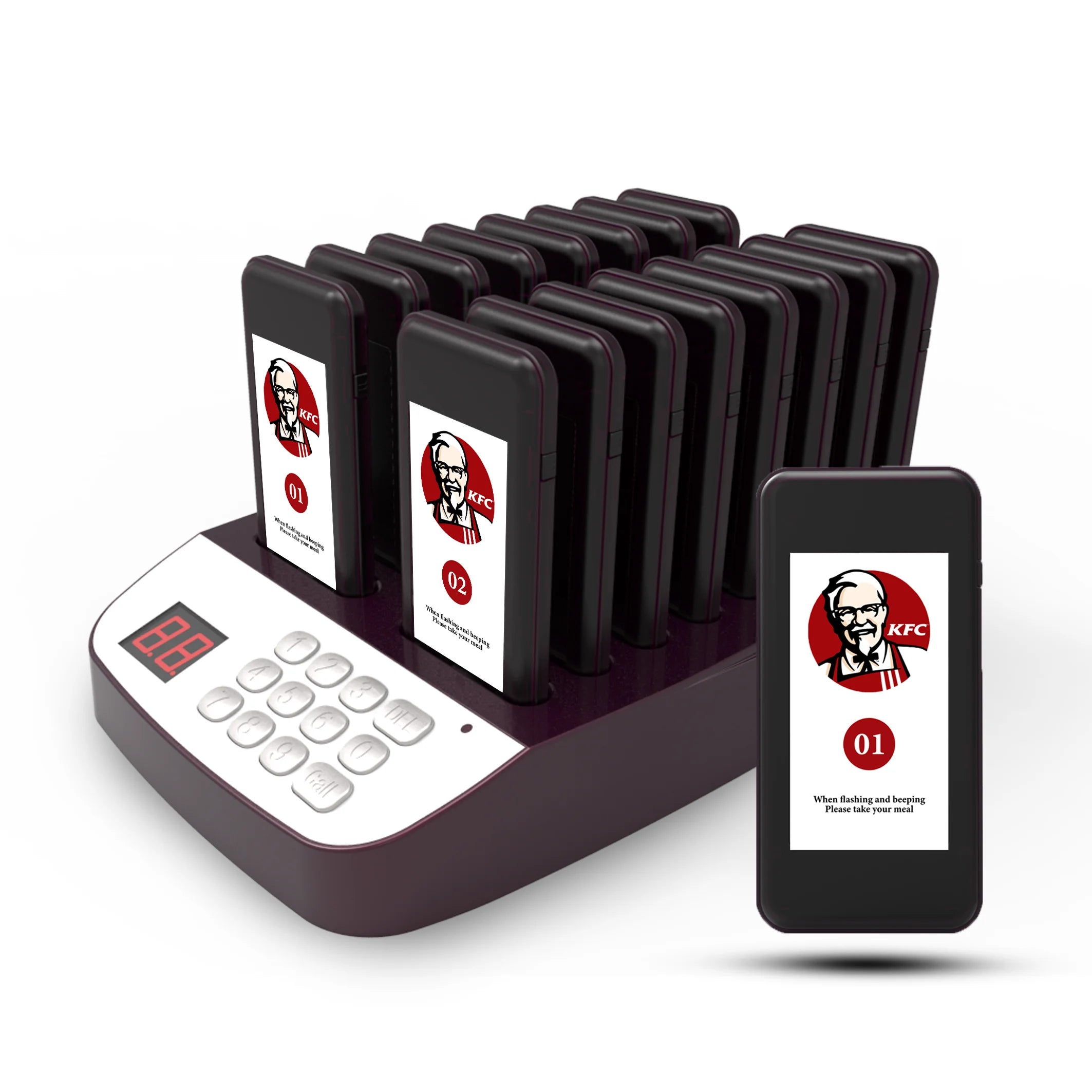 Restaurant call pager system 16 coaster buzzer wireless call free custom 20 paegrs waterproof food Cafe