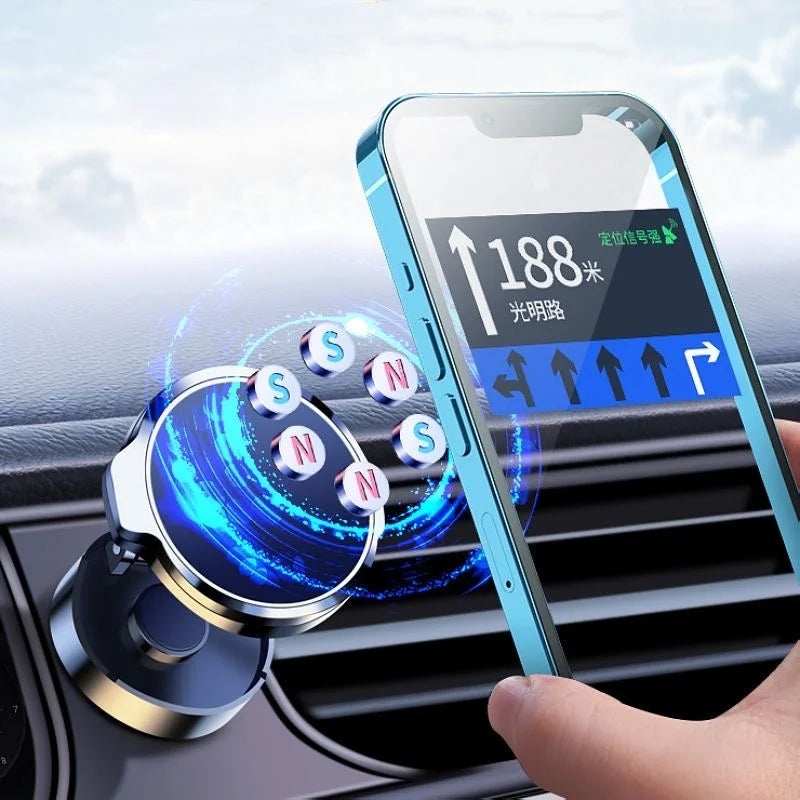 2026 Mobile Phone Stand Strong Magnetic Car Holder 720° Foldable Round Bracket Support for Universal Phones Mount Holders In Car