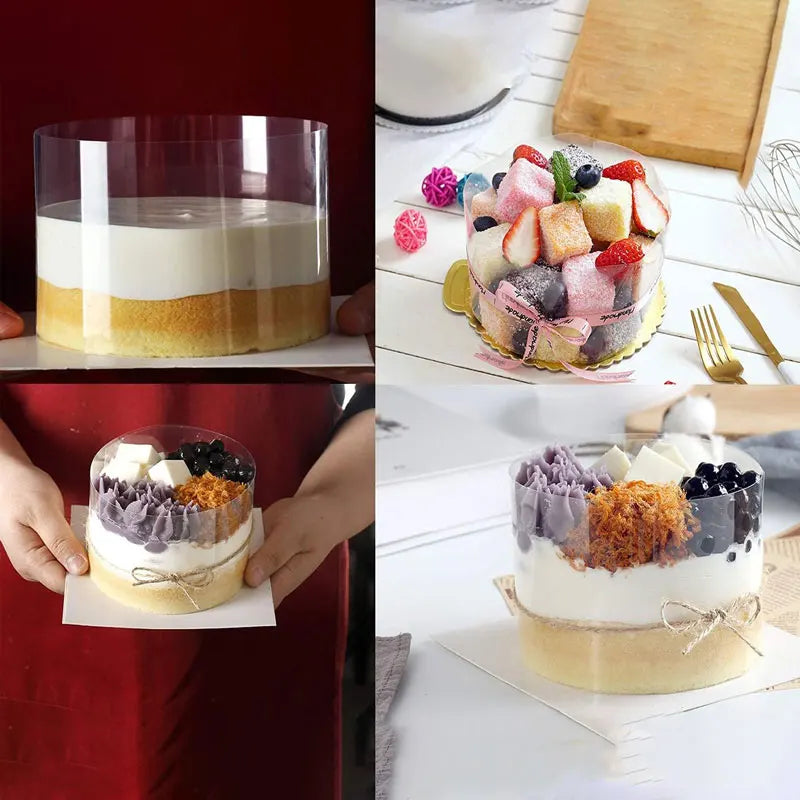 10m/1 Roll Transparent Acetate Surround Film Cake Surrounds The Edge Cake Frame Mold Chocolate Candy Baking Tool Mousse Ring