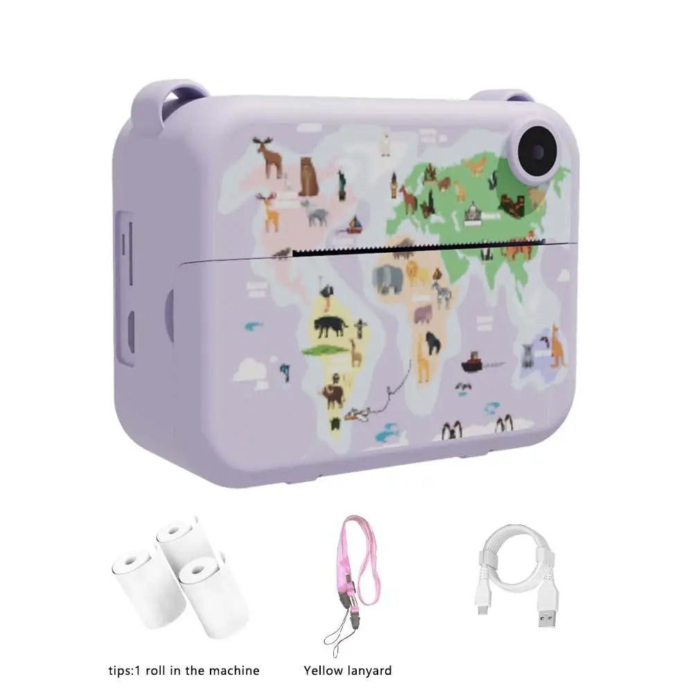 Kids Camera Instant Print 0 Ink Instant Print Photo - Christmas Birthday Gifts for Age 3-8 Girls Boys - Portable Toy