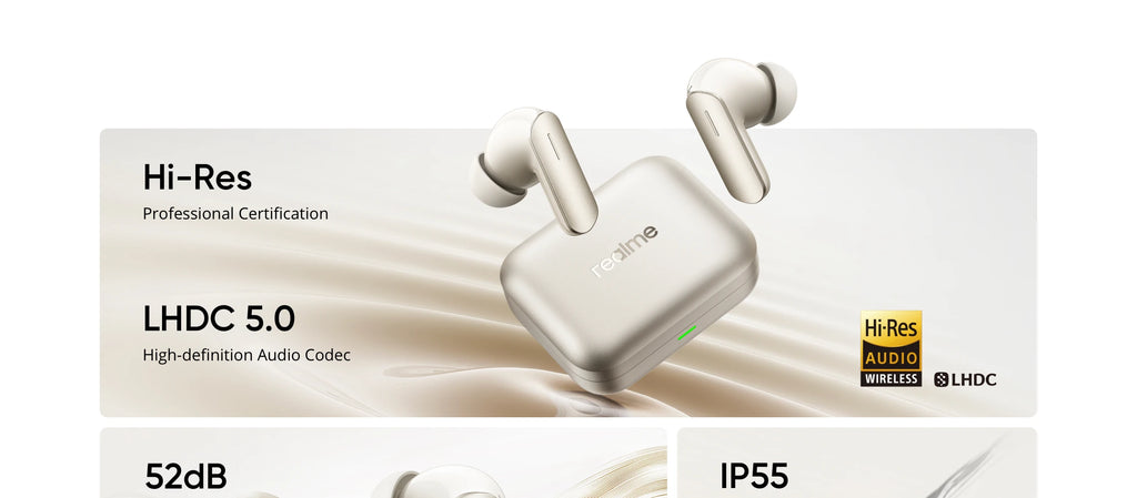 Global Version realme Buds Air 8 55dB Ultra Depth Noise Cancellation True Wireless Earphone Bluetooth 5.4 Earbuds LHDC 5.0 IP55