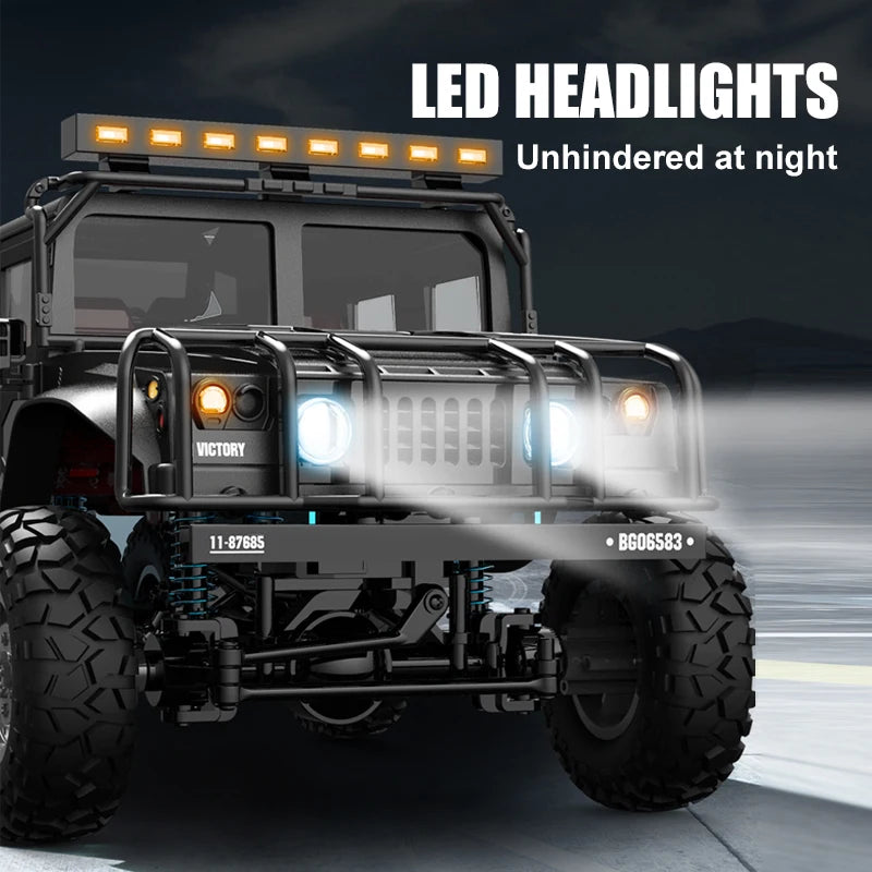 JJRC Q121 RC CAR 4WD Mountaineering Off-Road High Speed Vehicle 1:12 Size RC Car Simulation Hummer Truck Model Children's Toys