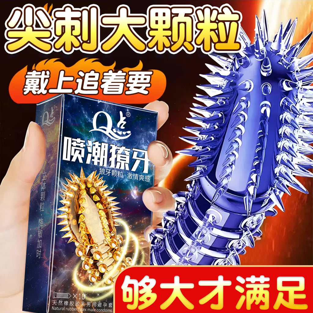 10pcs Spiked Threaded Ultra-Thin Special Condoms Sex Toys For Men 18+ Lubricanted Pussy Stimulation Penis Sleeve Adult Sex Shop