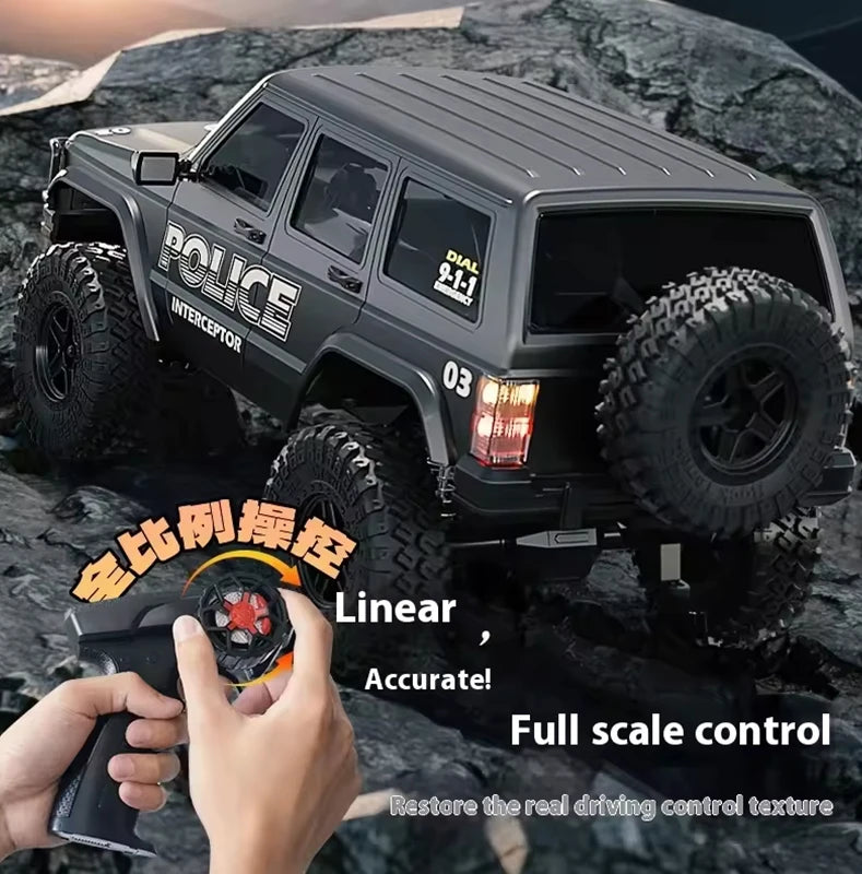 New 1:18 Scale Remote Control Off-Road Climbing Car Linked Headlights Full Proportion  2.4G 4WD Motor Pickup Model Toys Gift