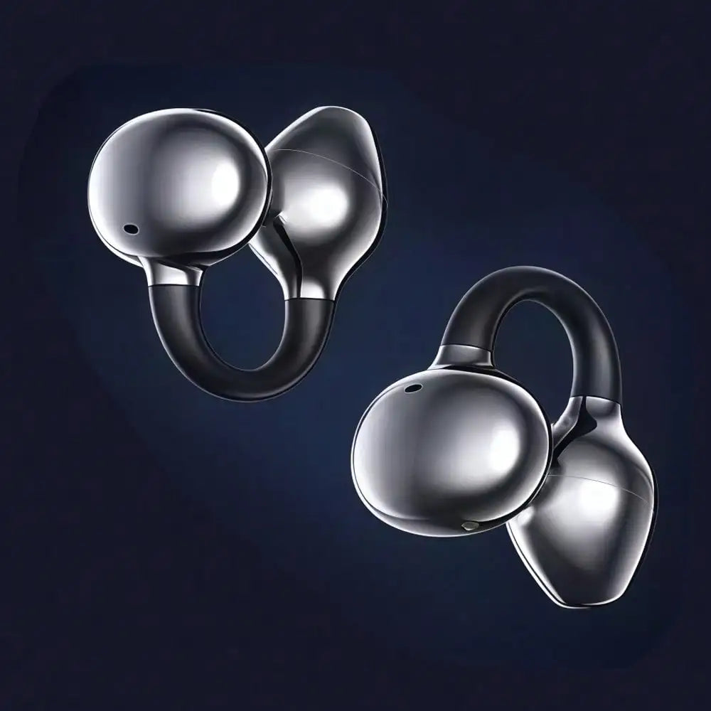 NEW Bluetooth 5.3 Wireless Bone Conduction Headphones Clip Ear Music Noise Canceling Headset HD Call Sports Gaming Earphone
