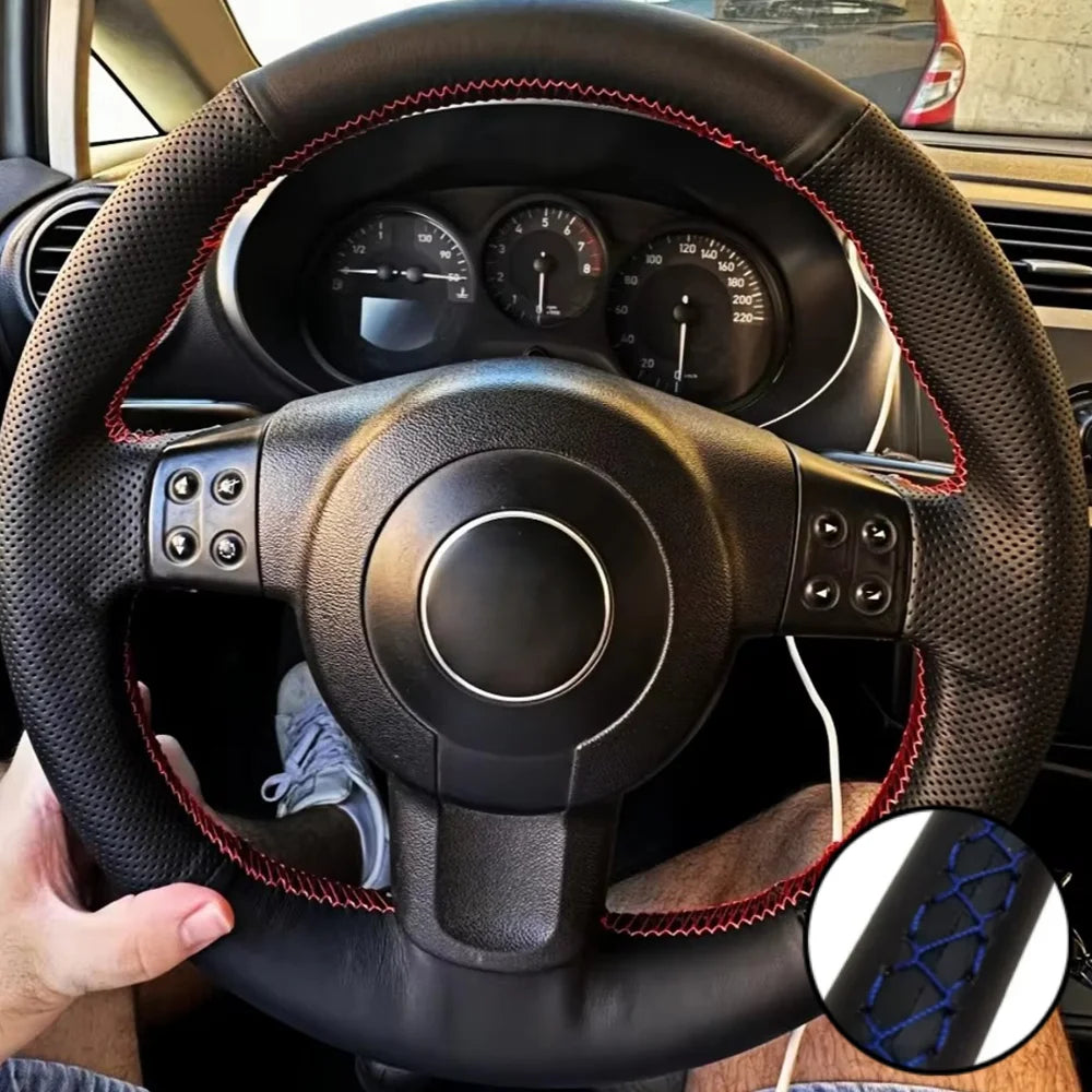 Hand Sewing Perforated Non-slip Microfiber Leather 2006-2008 Ibiza (6L) 2007 Steering Wheel Cover For Seat Leon (Mk2)