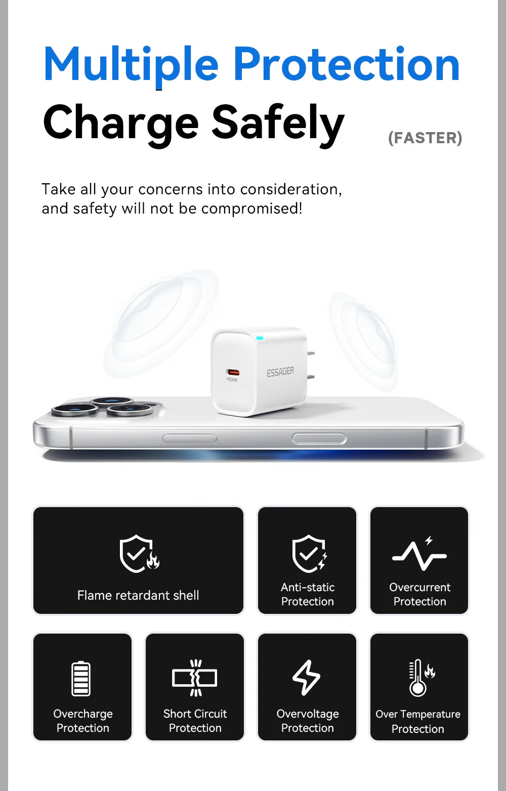 Cargador Mini USB-C 30W | Compacto y Potente - Compatible iPhone y Samsung