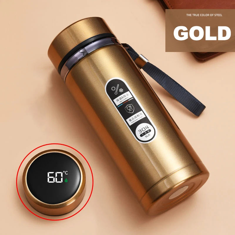 New Vacuum Flask Portable Cups Stainless Steel Thermos Bottle with LED Temperature Display Sus304 Tea Water Bottle