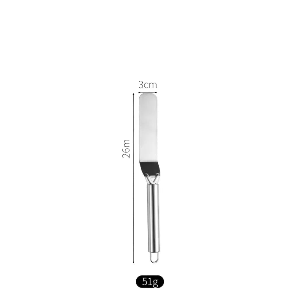 1PC Stainless Steel Cream Spatula Curved/Straight 6/8/10 Inch Cake Decorating Tools DIY Cake Spatula Kitchen Pastry Cake Decor