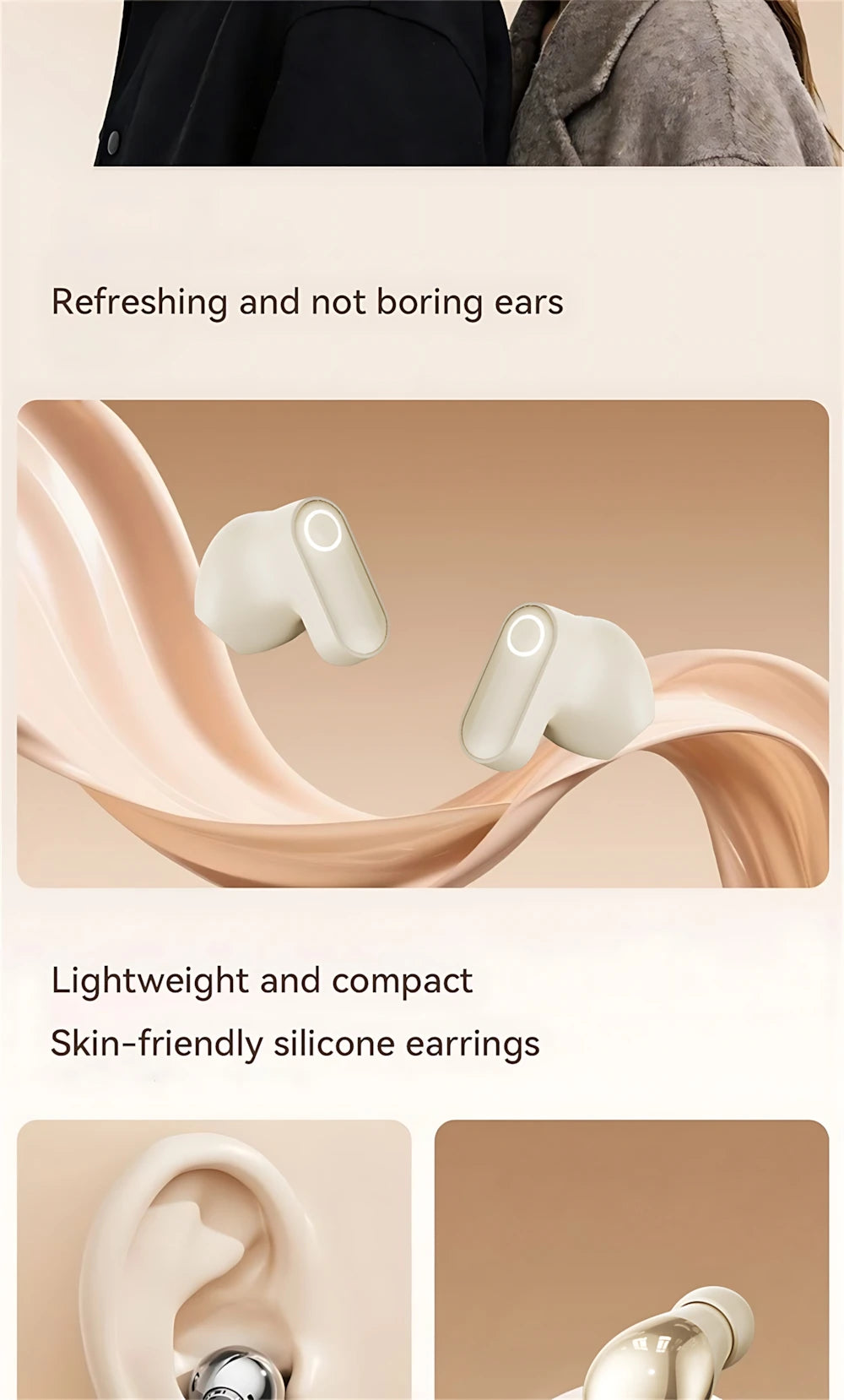 6 Earphones Wireless Bluetooth Headphones Smart Touch Half Ear Clip Ear Sleeping Couple Creative Gifts Noise Reduction Headsets