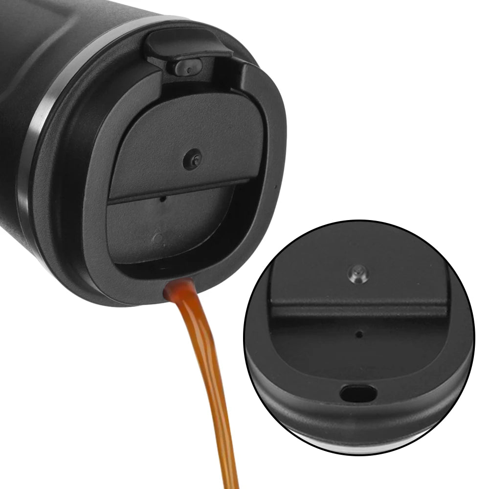 380/510ML Double‑Wall Stainless Steel Insulated Coffee Mug, Leak‑Proof Car Travel Tumbler for Home Outdoor Tea Water Drinking