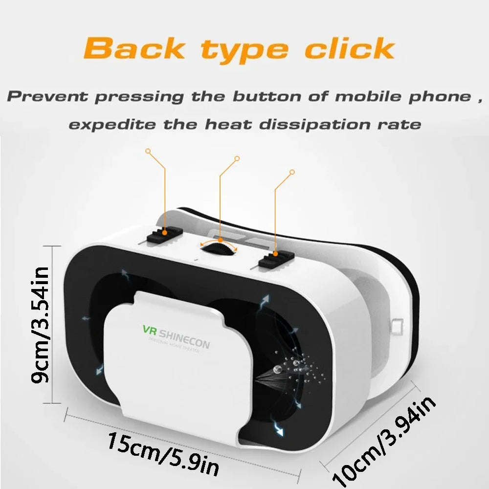 Shinecon Viar 3D VR Glasses Virtual Reality Device Helmet Lenses Headset Goggle Smart For Smartphone Cell Phone Mobile Realidade
