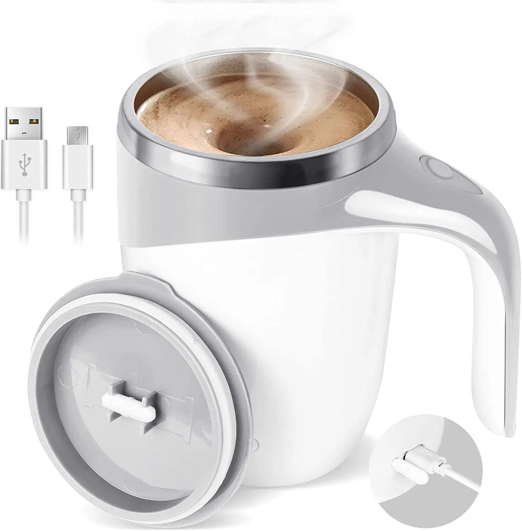 Automatic Mixing Cup Stirring Coffee Mug Electric Milk Mug Stainless Steel Mixing Magnetic Rotating Usb Charging Juice Water Cup