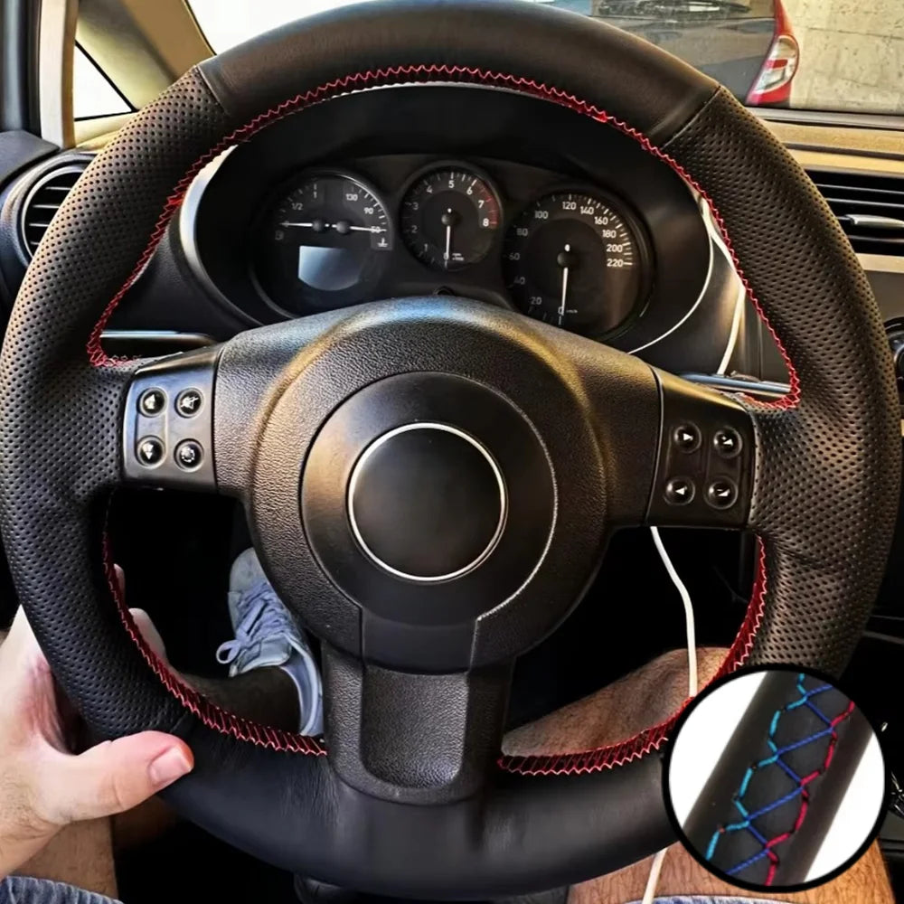 Hand Sewing Perforated Non-slip Microfiber Leather 2006-2008 Ibiza (6L) 2007 Steering Wheel Cover For Seat Leon (Mk2)