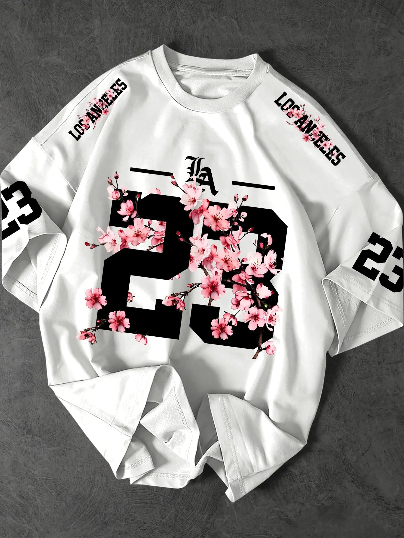 Remera Hombre Talle Grande - Estampado Flor de Cerezo 3D