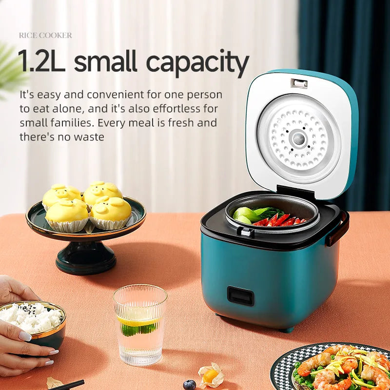 1.2L Mini Electric Rice Cooker Multifunctional Non-Stick Rice Cooking Pot Portable Small Rice Cooker for 1-2 People Dorm Home Of