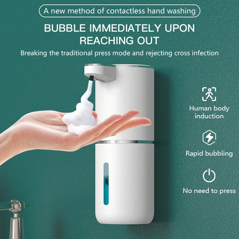 Automatic Soap Dispenser Touchless Foaming Soap Dispenser 380ml USB Rechargeable Electric 4 Level Adjustable Foam Soap Dispenser