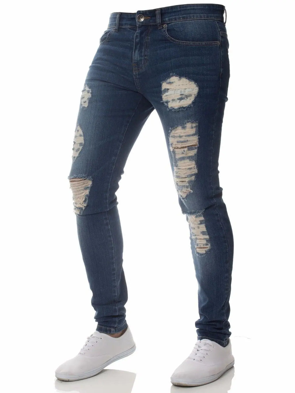 2025 New mbroidery Skinny Ripped Jeans Men Cotton Stretchy Hole Slim Fit Hip Hop Denim Pants Casual Jeans for Men Jogging Trouse
