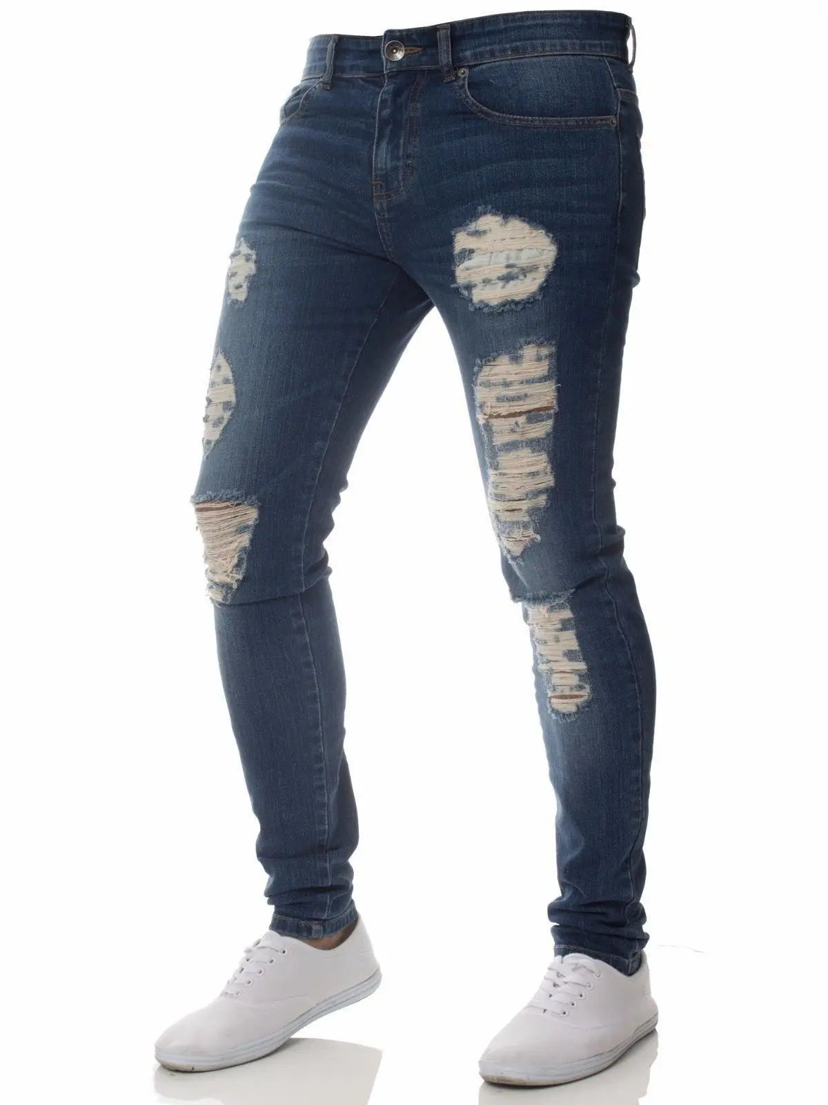 2025 New mbroidery Skinny Ripped Jeans Men Cotton Stretchy Hole Slim Fit Hip Hop Denim Pants Casual Jeans for Men Jogging Trouse