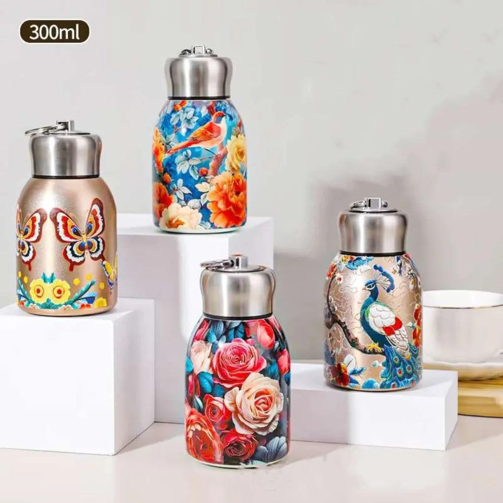Cute 300ml Mini Insulated Cup Double Wall 304 Stainless Steel Water Bottle Leak-Proof Coffee Mug Vacuum Handy Cup Pocket Cup