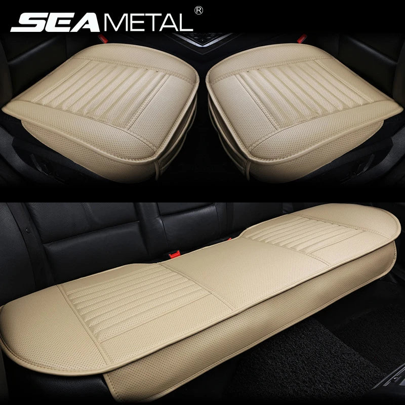 SEAMETAL PU Leather Car Seat Cover Four Seasons Car Seat Protector Pad Mat Automobiles Seat-Cover Cushion for Car Accessories