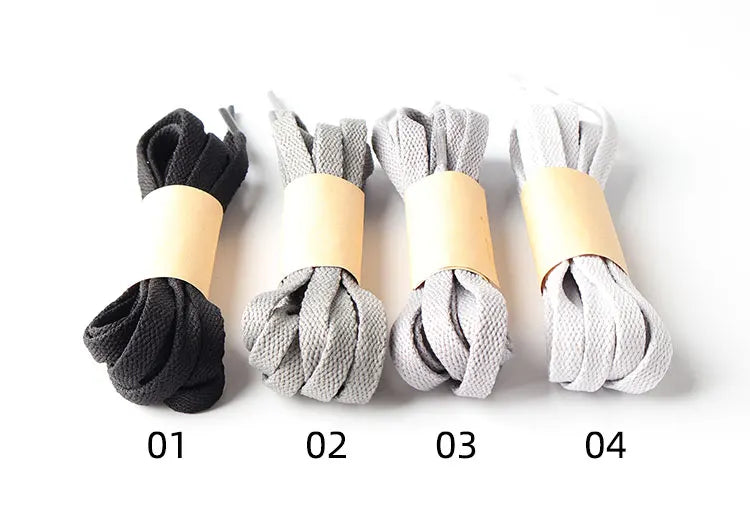 HIBERNI Replacement Shoelaces for Adidas/Nike Sneakers 100-160cm Black/Gray | Durable Flat Laces for Men Women 1pair