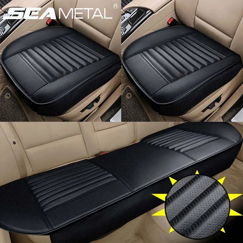 SEAMETAL PU Leather Car Seat Cover Four Seasons Car Seat Protector Pad Mat Automobiles Seat-Cover Cushion for Car Accessories