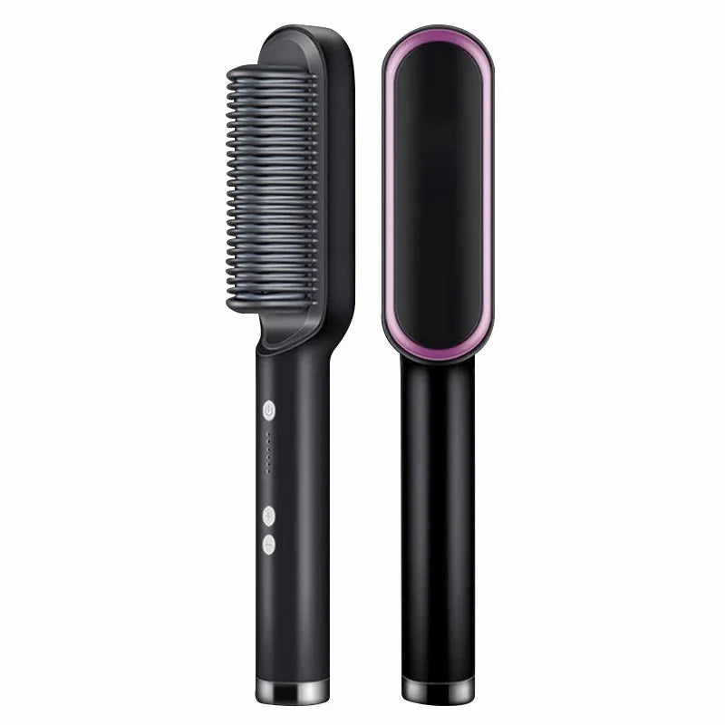 Portable Multi Ptc Electric Hair Brushes Fast Heating Hair Straightening Styling Tool With Anti-Scald Feature Straightener Brush