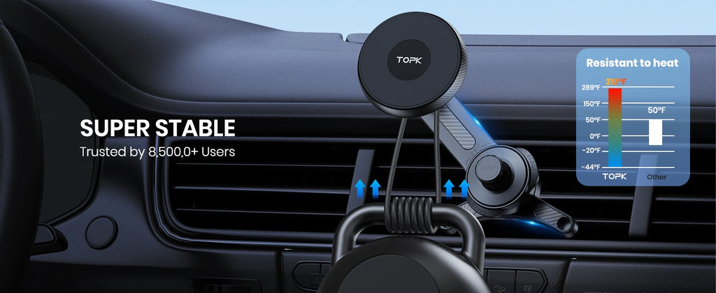 TOPK Magnetic Phone Holder Car Magnetic Car Phone Holder Mag-Safe Car Mount Powerful Air Vent ABS Stand For Smartphones