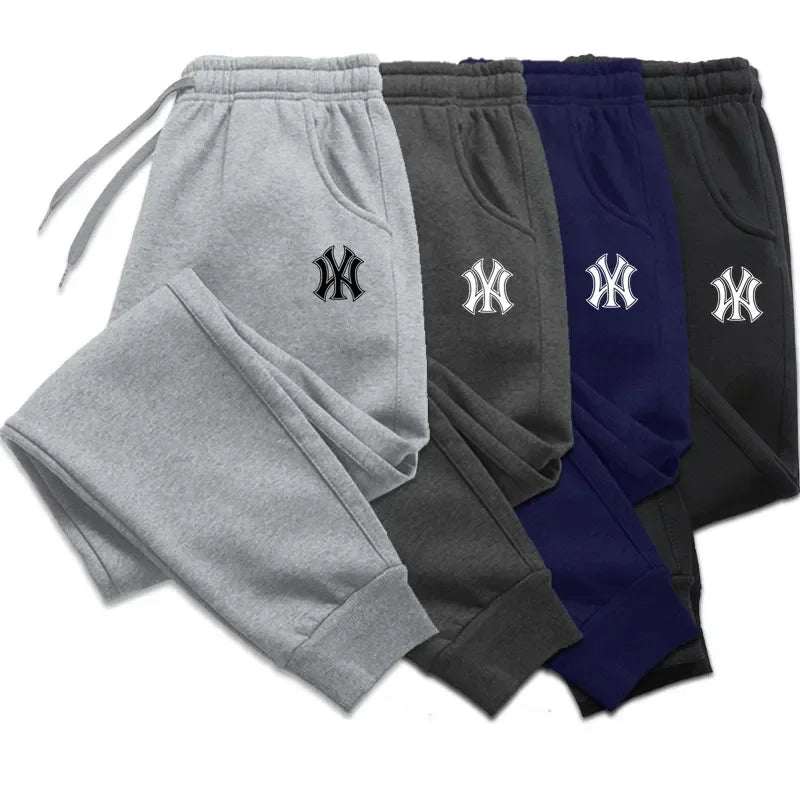 Men's Autumn Winter Jogging Pants Fleece Lined Sweatpants Casual Cotton Running Trousers Breathable Fitness Gym Sportswear