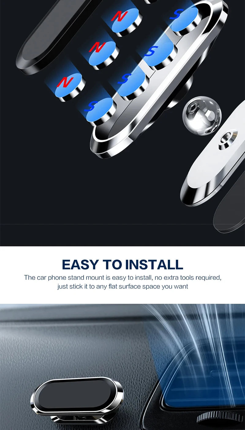 360° Magnetic Car Phone Holder Magnet Smartphone Mobile Stand Cell GPS Support For iPhone 13 12 XR Xiaomi Mi Huawei Samsung LG