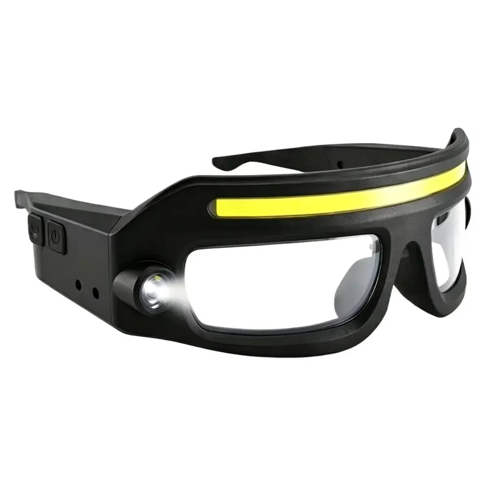 Multifunctional Touch Control Headlamp Portable Glasses Warning Light Head Torch for Night Fishing Outdoor Camping