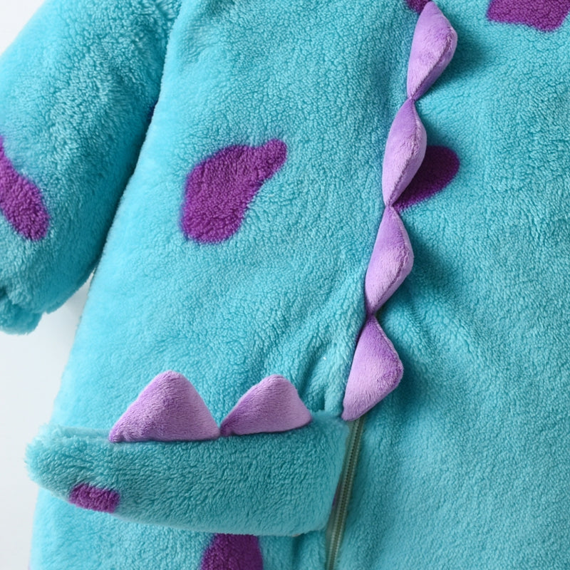 2023-07-25 Lioraitiin 0-3Years Infant Baby Boy Girl Fleece Jumpsuit Horn Hooded Warm Thicken Winter Rompers Outwear Snowsuit
