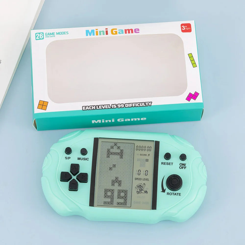 1/2/3 PCS Popular Kawaii Pastel Handheld Tetris Game Console Design Large Display Retro Pocket Game Ornament Backpack Decor Toy