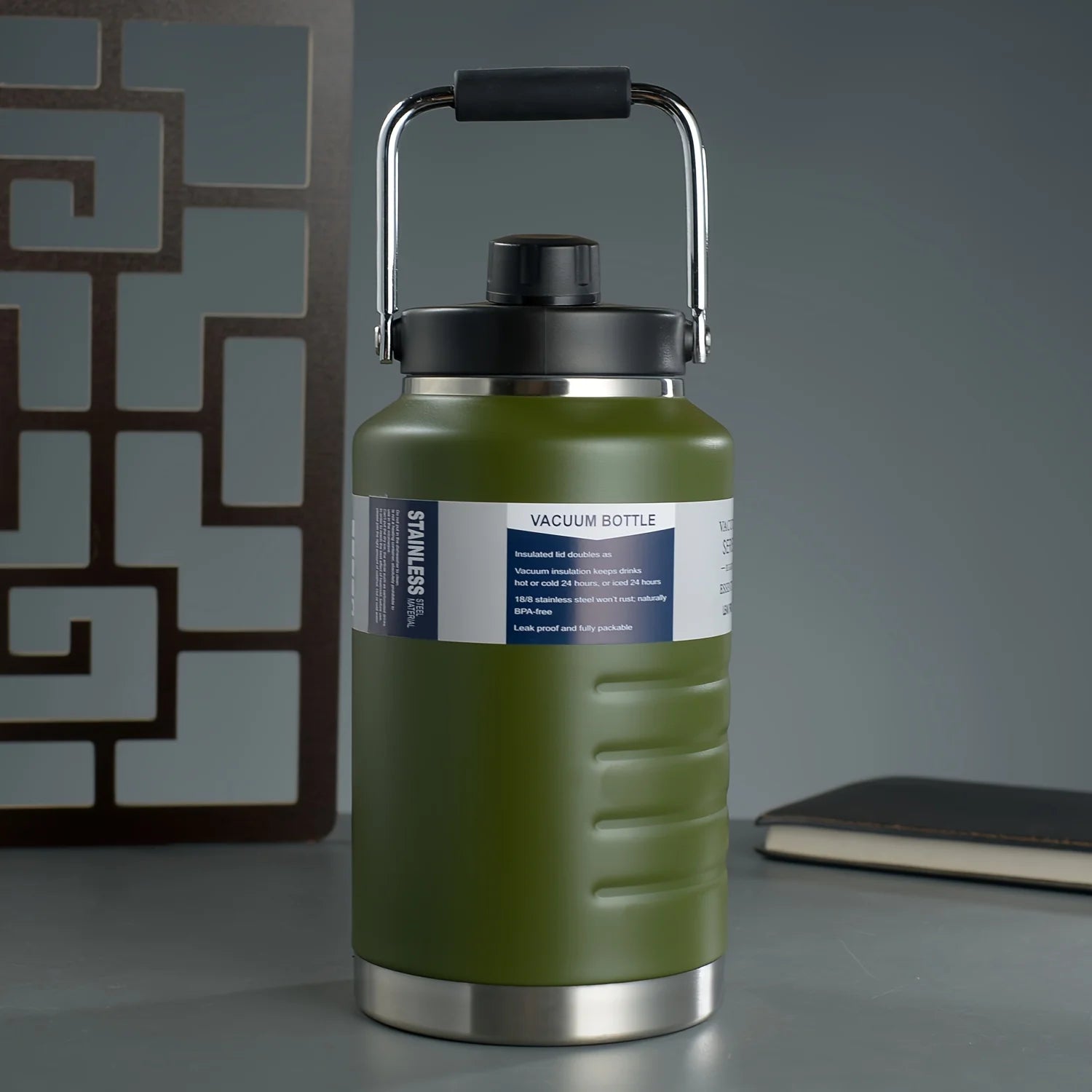 Large Capacity 2L Stainless Steel 304 Insulated Water Bottle Portable Sport Water Jug Handheld Thermos TonTon Water Bucket