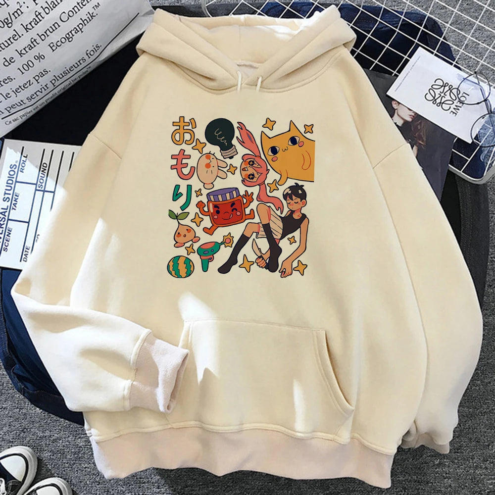 Omori hoodies women 90s streetwear 2023 Korean style Hood pulls female harajuku pulls