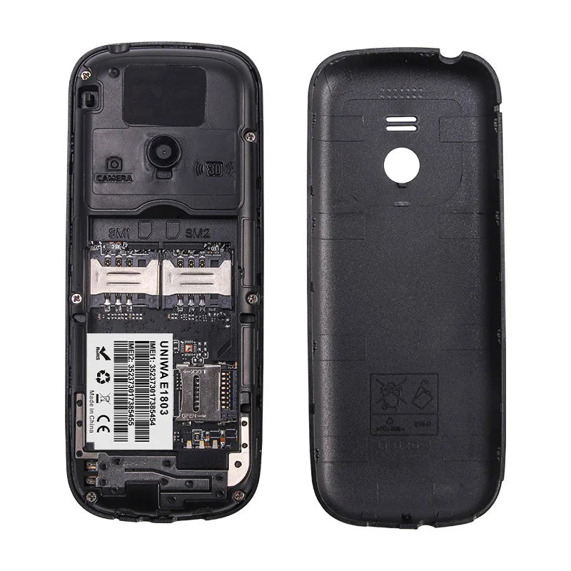 Low Price UNIWA E1803 2G GSM Feature Phone 1.77" Dual SIM Senior Elder Cellphone Push-button Wireless Radio Flashlight Telephone