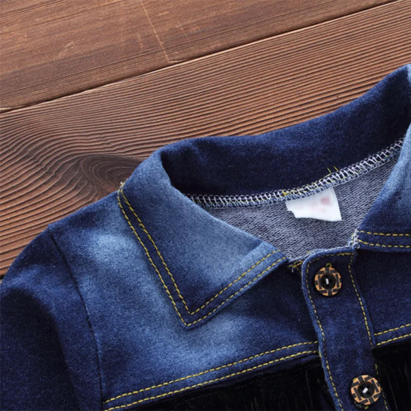 boys Spring fashion sets Children Boy 2PCS Clothing top and bottom Set Cotton Denim Coat +Solid Jeans Pants Baby Boys Outfits