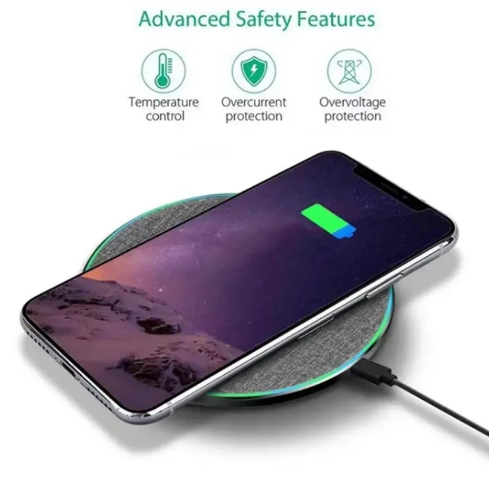 Ultra-Thin Fast Wireless Charger Pad for Samsung Galaxy S25  iPhone 17 16 15 14 13 Pro Max Wireless Induction Charging Station