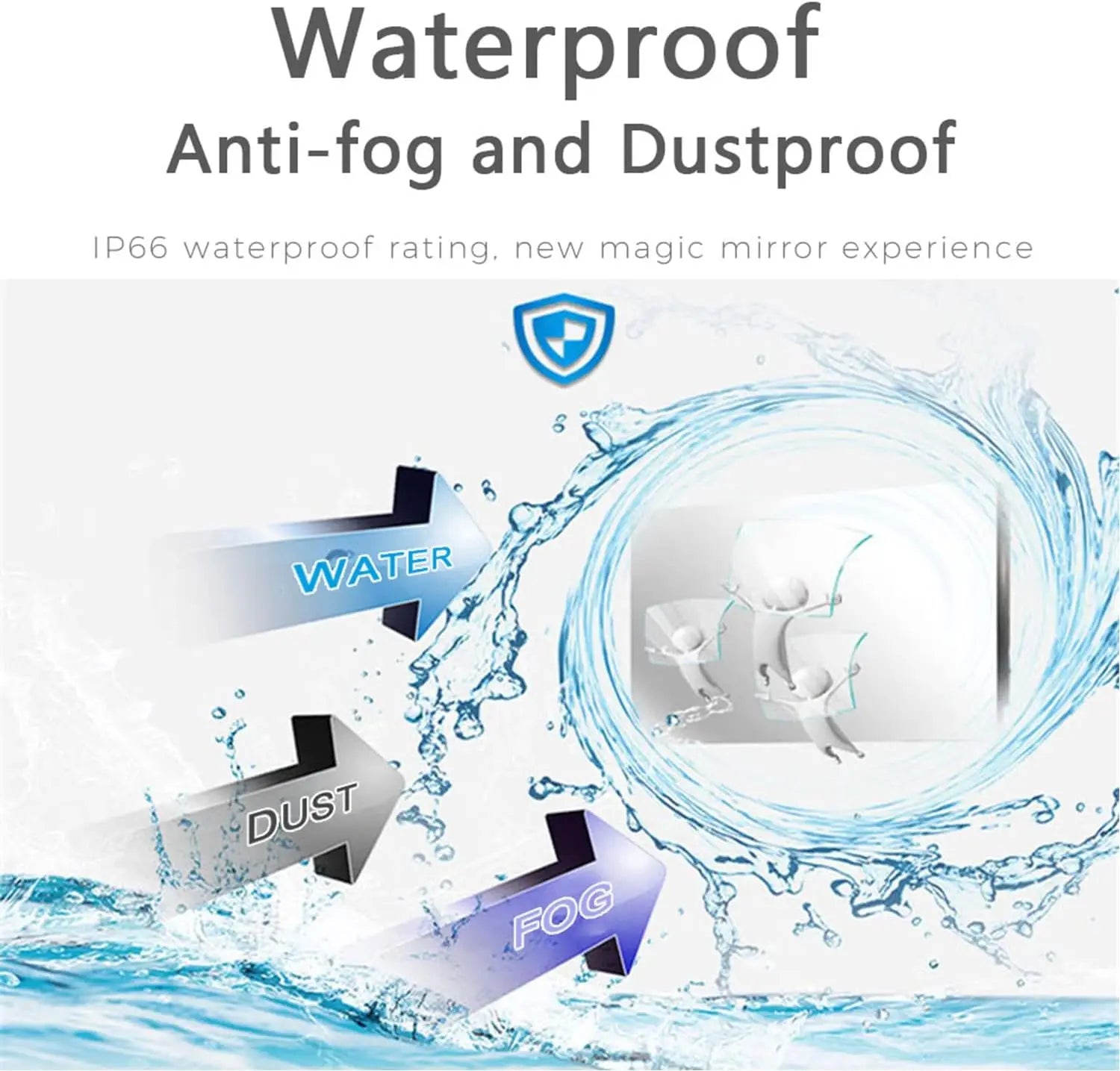 Souria 22.1 inches Smart Black Color Waterproof Bathroom LED TV for Luxury Hotel SPA Kitchen TV Bluetooth Android New