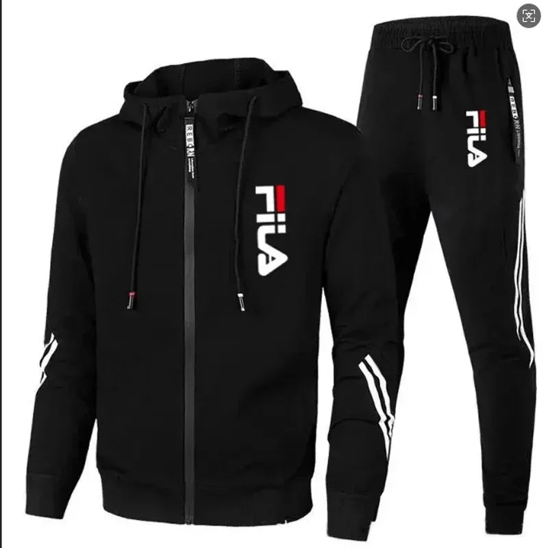 2026 Men's Spring and Autumn Outdoor Zipper Jacket + Athletic Pants Jogging Set Leisure Basketball Fitness Two-Piece Set