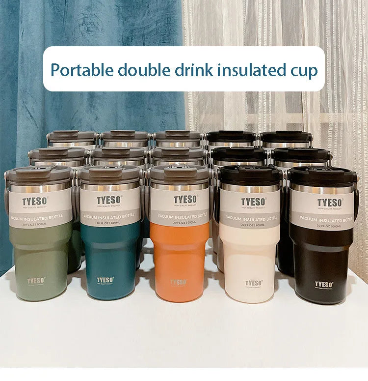 TYESO Large Capacity Stainless Steel Thermo Bottle Car Coffee Cup Keep Cold and Heat Thermal Mug Sport Water Bottle Vacuum Flask