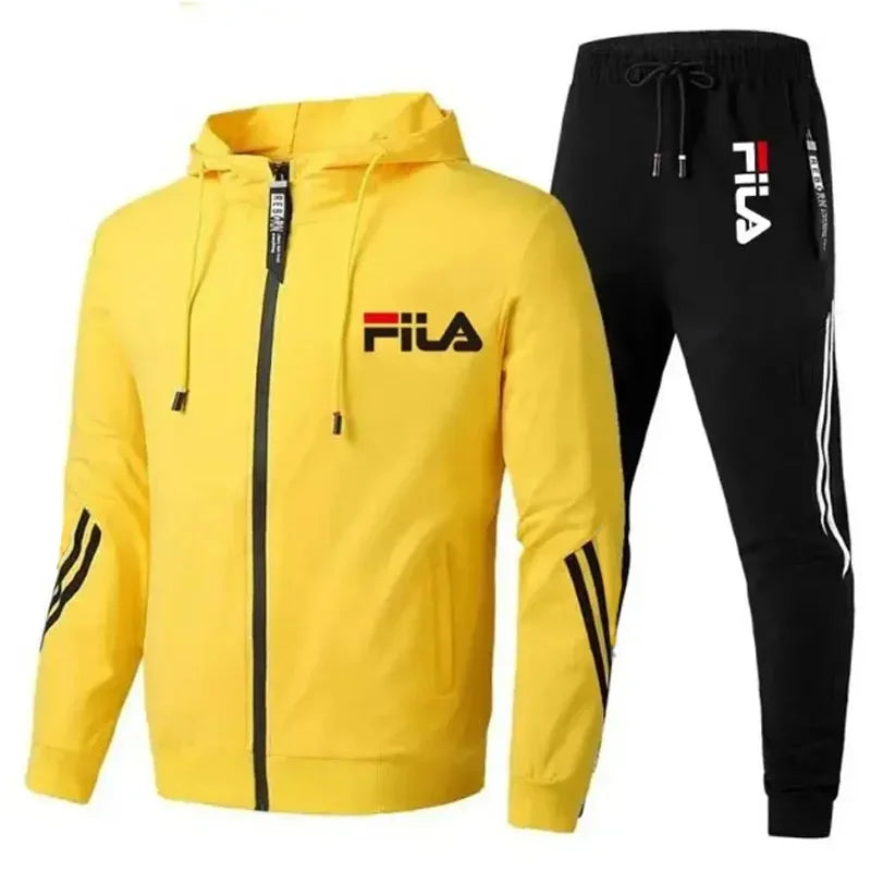2026 Men's Spring and Autumn Outdoor Zipper Jacket + Athletic Pants Jogging Set Leisure Basketball Fitness Two-Piece Set