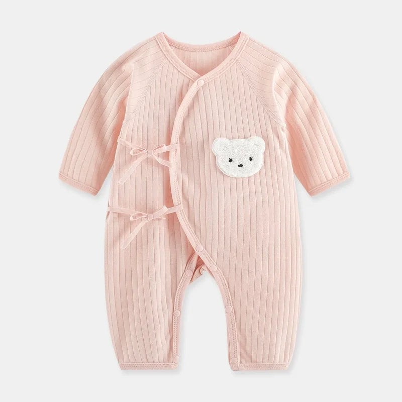 Somenie Infant Knitting Jumpsuit 100% Cotton Long Sleeve Romper One Piece Outfit for Boys & Girls Newborn Baby 4 Seasons Wear