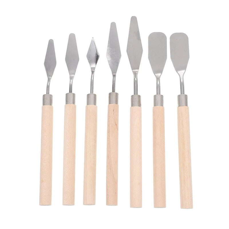 7pcs/Set Oil Paint Knife For Cake Painting Design Accessories Mini Palette Knife Baking Spatula Clay Sculpting Tool