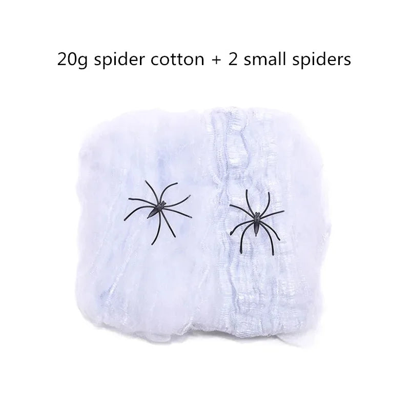 Halloween Decoration White Spider Web Artificial Stretchy Cobweb for Halloween Scary Home Party Scene Props Haunted House Decor
